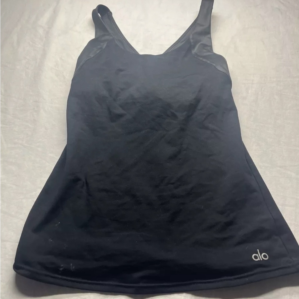Alo Yoga Tank Top Extra Small Black  Gym Athleisure Run Pilates